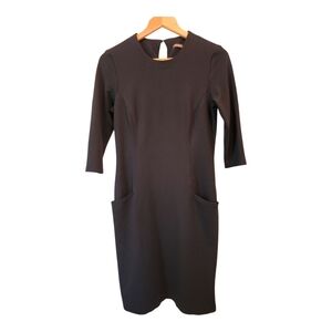 J. McLaughlin Dress - Black Sheath Dress 3/4 Sleeve Crew Neck